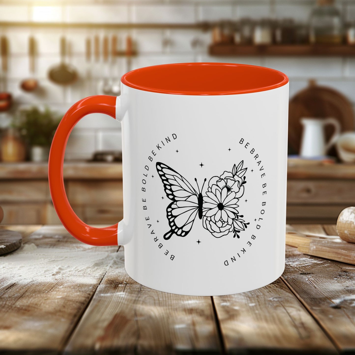 colorful mugs (11oz, 15oz) - be brave, be bold, be kind - courageous kindness quote