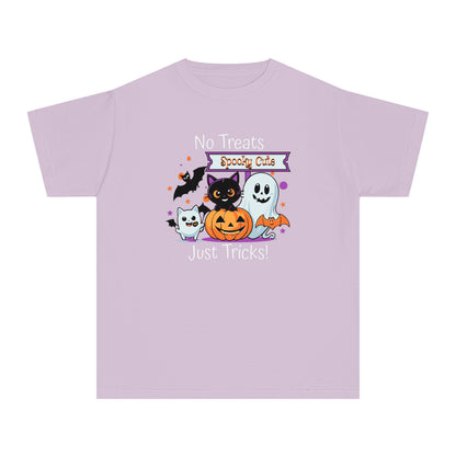 Youth T-Shirt, Youth Halloween T-Shirt, No Treats, Just Tricks!