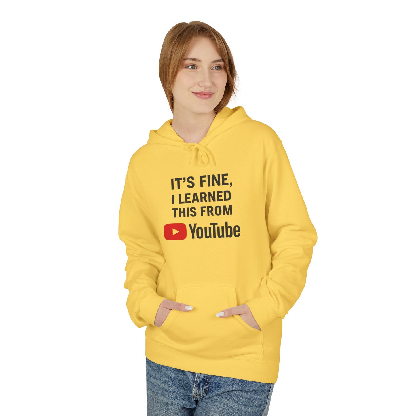 unisex softstyle hoodie - 'i learned this from youtube'