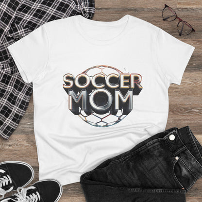 Stylish Women's Cotton Tee for Soccer Moms