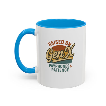Colorful 'Raised on Gen X' Mug - Perfect Gift for Nostalgic Coffee Lovers