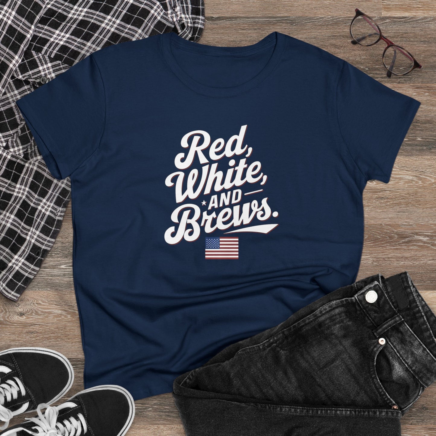 women's t-shirts, women's tee, funny gift, red wine and brews!