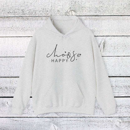 Unisex Heavy Blend™ Hooded Sweatshirt - Choose Happy - Positive Mindset Quote
