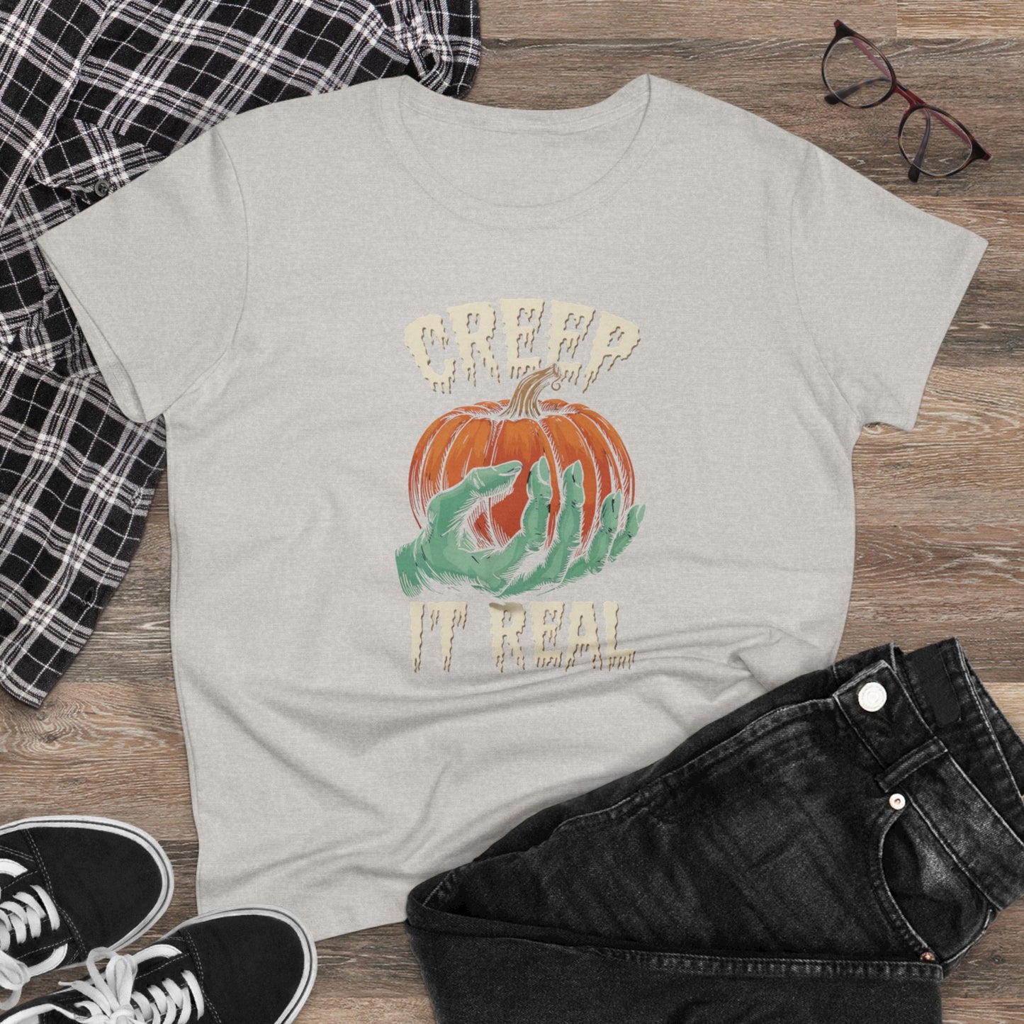 women's t-shirt, women's tee, halloween, funny gift, creep it real!