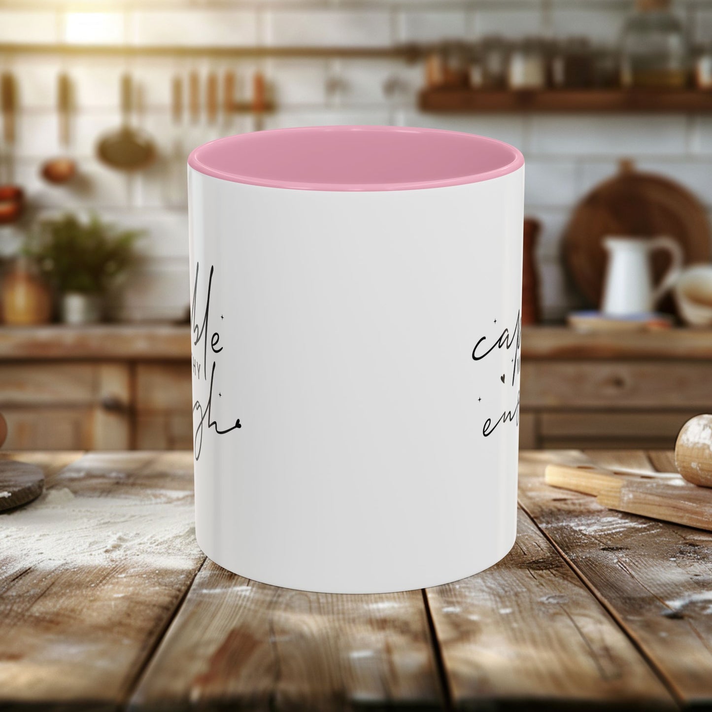 colorful mugs (11oz, 15oz) - capable, worth, enough - empowerment words