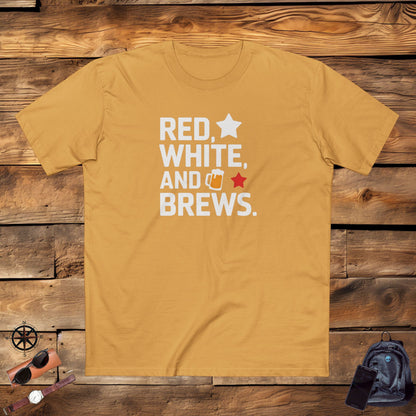 Men's T-Shirt, Men's Tee, Men's Funny Gift, Red White and Brews!