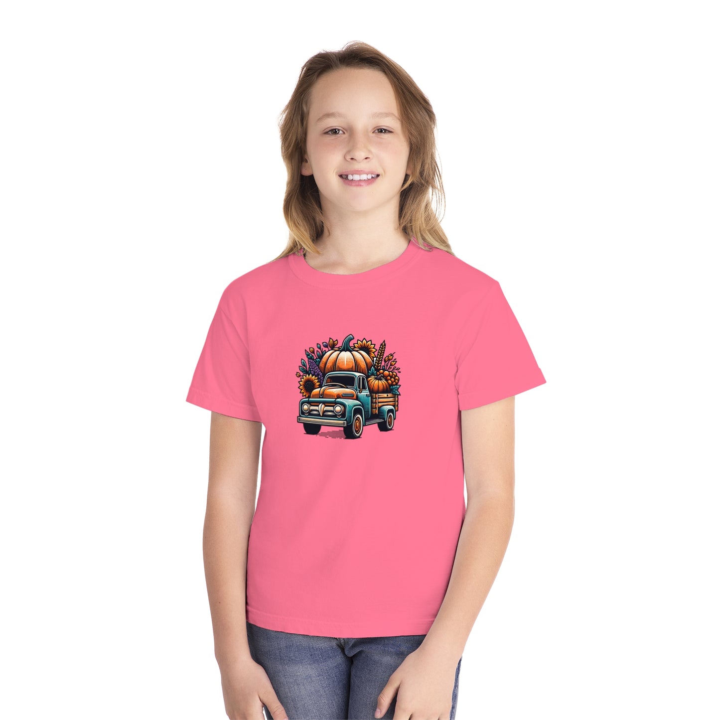 youth t-shirt - pumpkin truck!