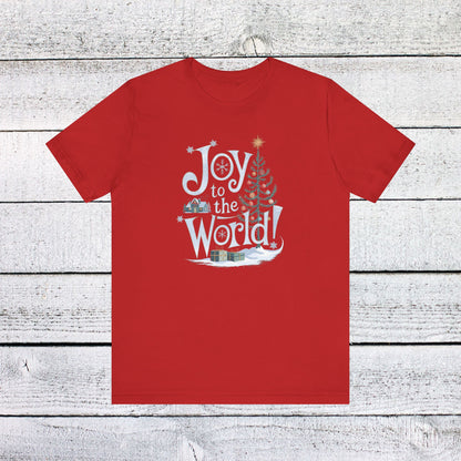 Men & Women Christmas T-Shirt: Joy to the World! Unisex Christmas T-Shirt.