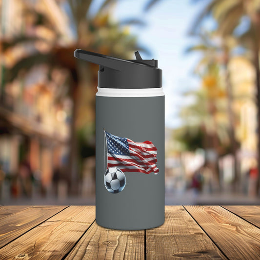 USA Soccer Inspired Stainless Steel Water Bottle - Durable & Eco-Friendly