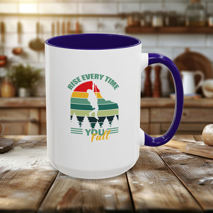 Colorful Mugs (11oz, 15oz) - Rise Every Time You Fall - Resilience Quote