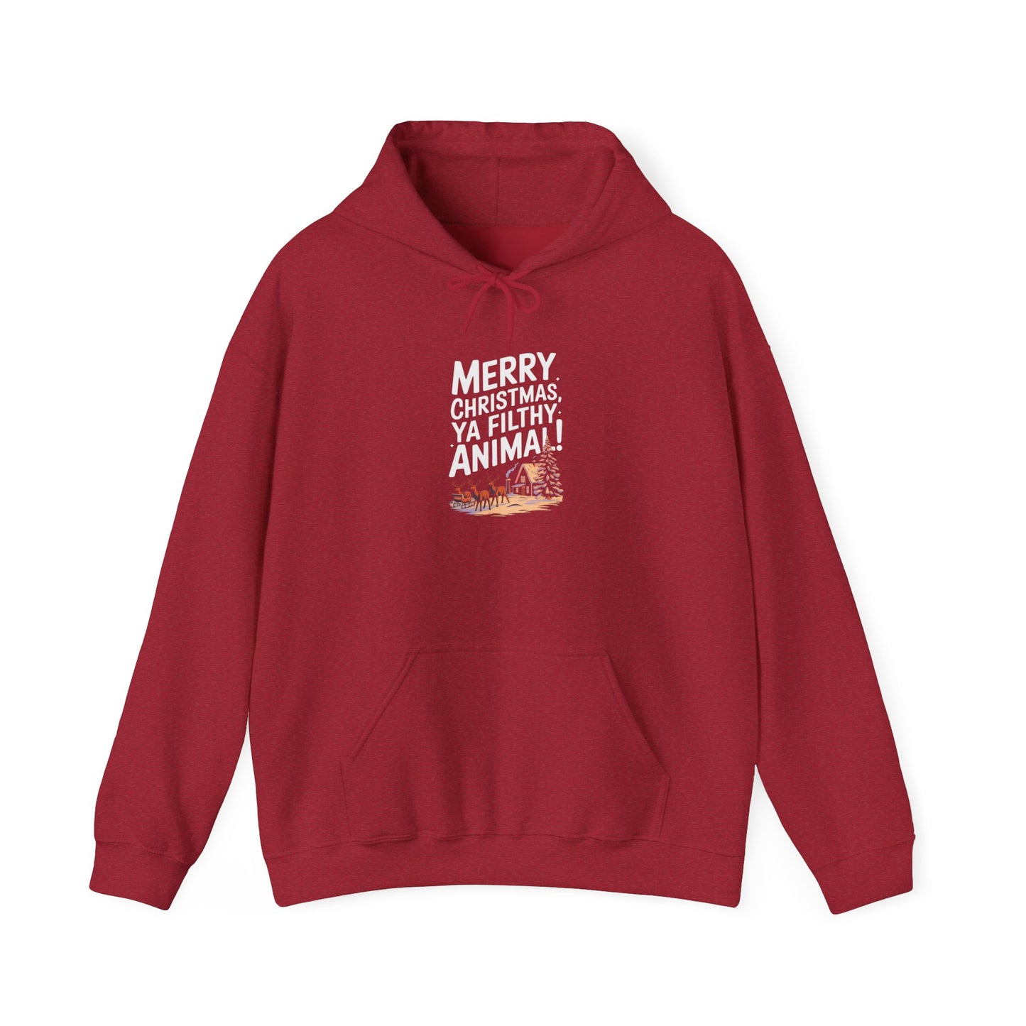 men's and women's christmas sweatshirt. merry christmas ya filthy animal. unisex christmas sweatshirt.