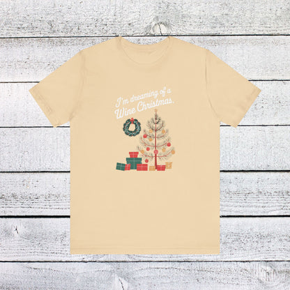 Men & Women Christmas T-Shirt. Wine Christmas! Unisex Christmas T-Shirt.