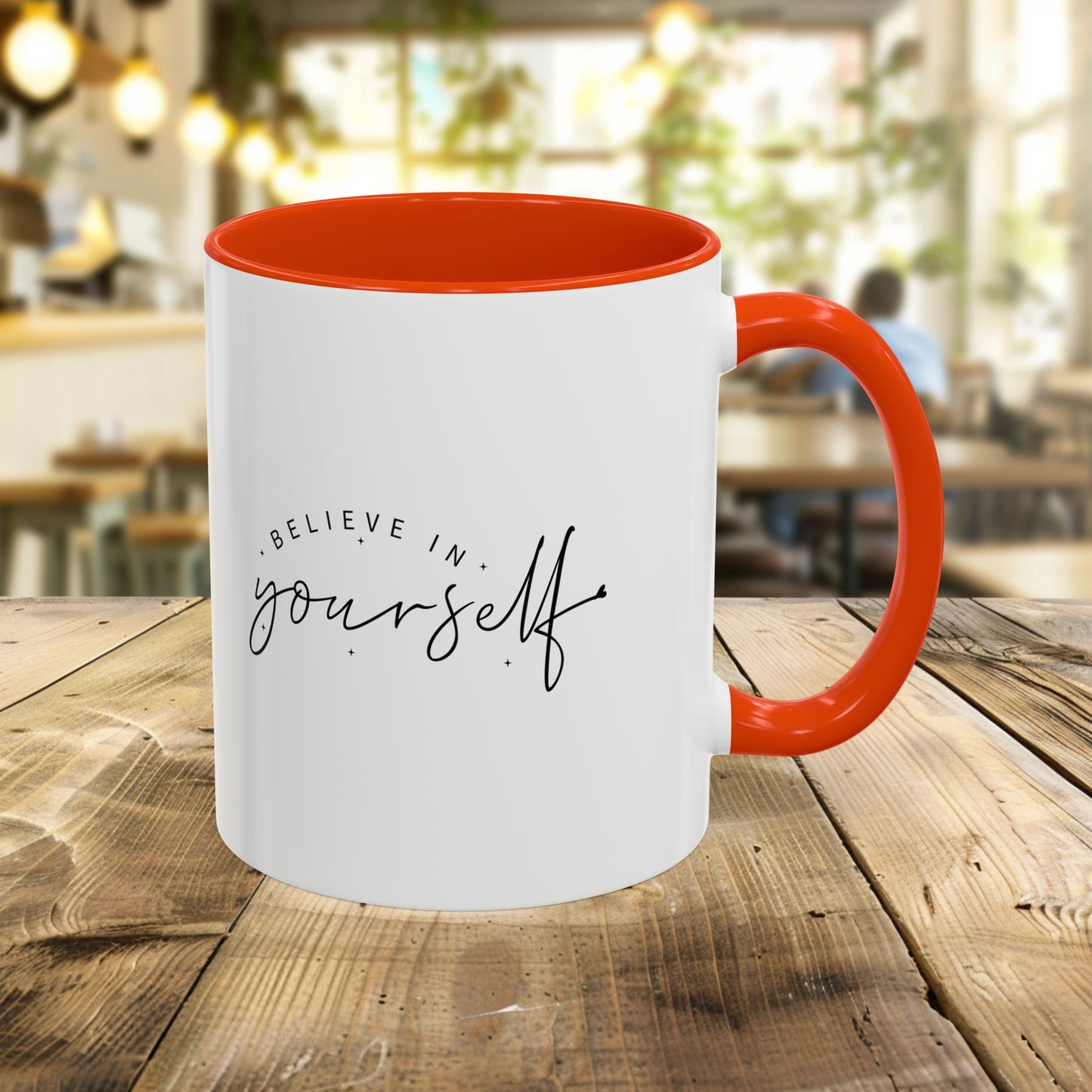 colorful inspirational mug - believe in yourself