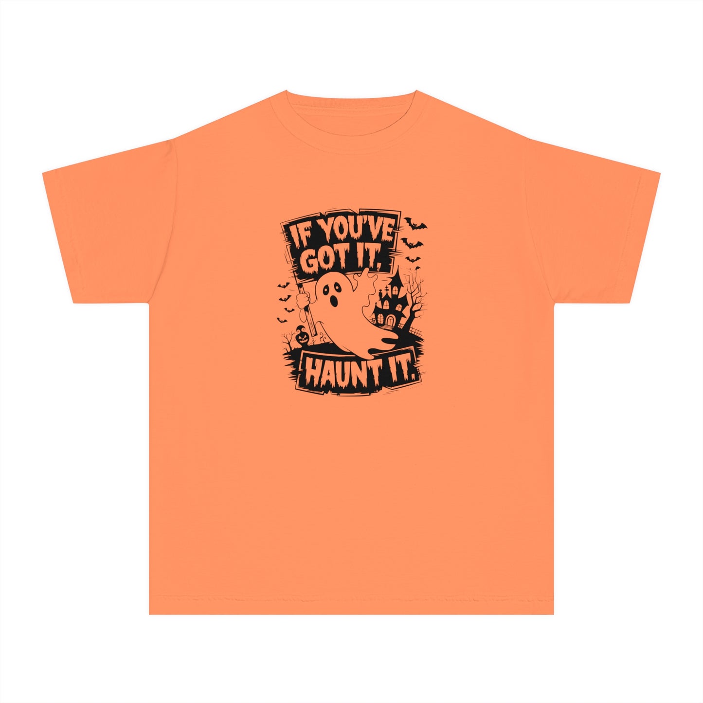 youth t-shirt, youth halloween t-shirt, if you've got it haunt it!