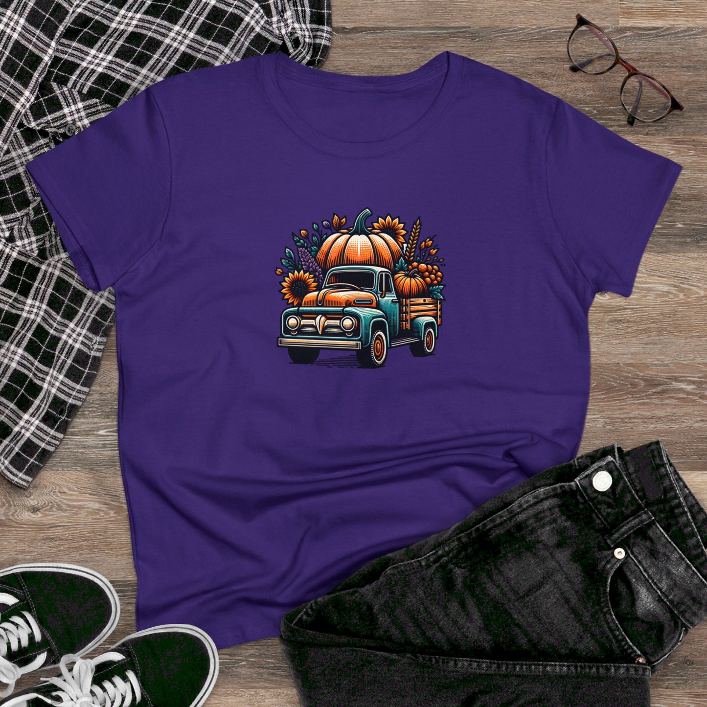 womens t-shirt - pumpkin truck!