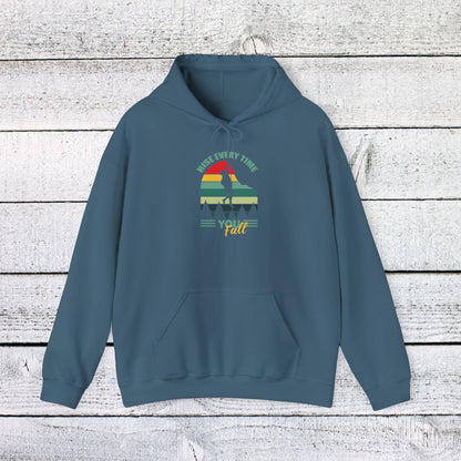 Unisex Heavy Blend™ Hooded Sweatshirt - Rise Every Time You Fall - Resilience Quote