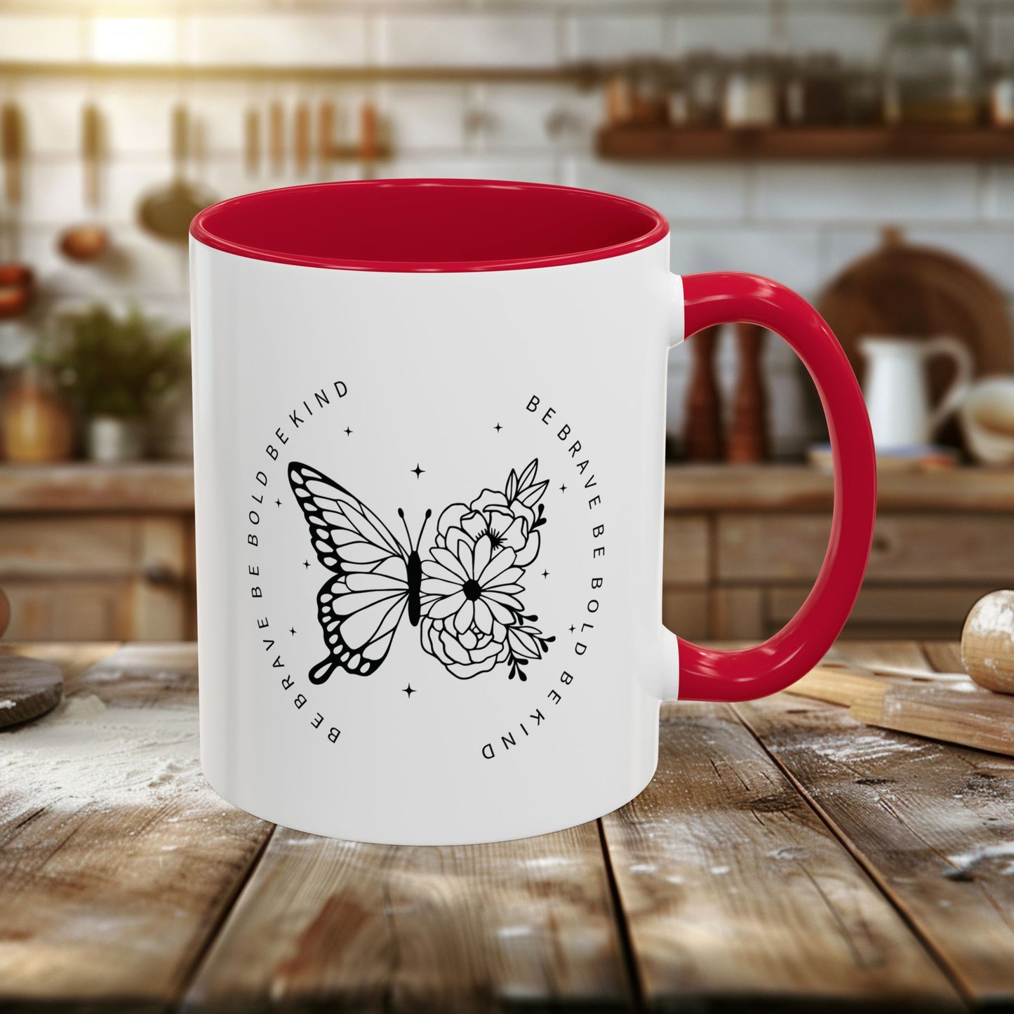 colorful mugs (11oz, 15oz) - be brave, be bold, be kind - courageous kindness quote