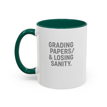 Colorful Grading Papers & Losing Sanity Mug – Perfect Gift for Teachers. Teachers with attitude.
