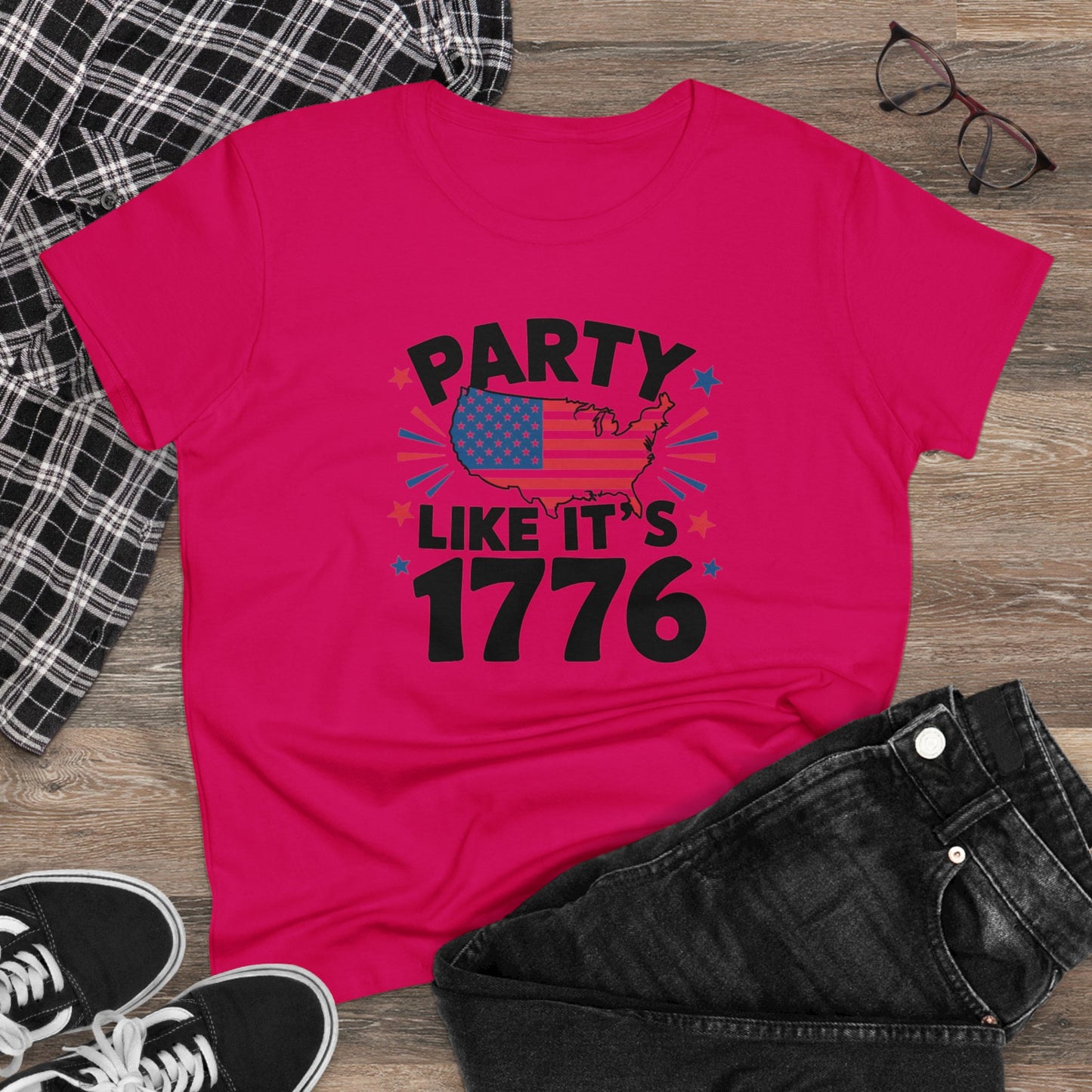 women's t-shirt, women's tee, funny gift, party like its 1776!