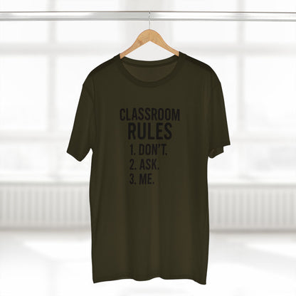 Stylish Men's Stable Tee - Classroom Rules Design. Teachers with attitude.