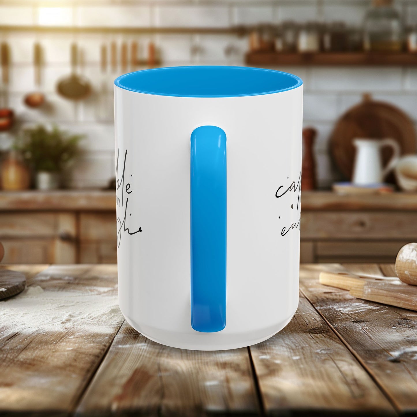 colorful mugs (11oz, 15oz) - capable, worth, enough - empowerment words