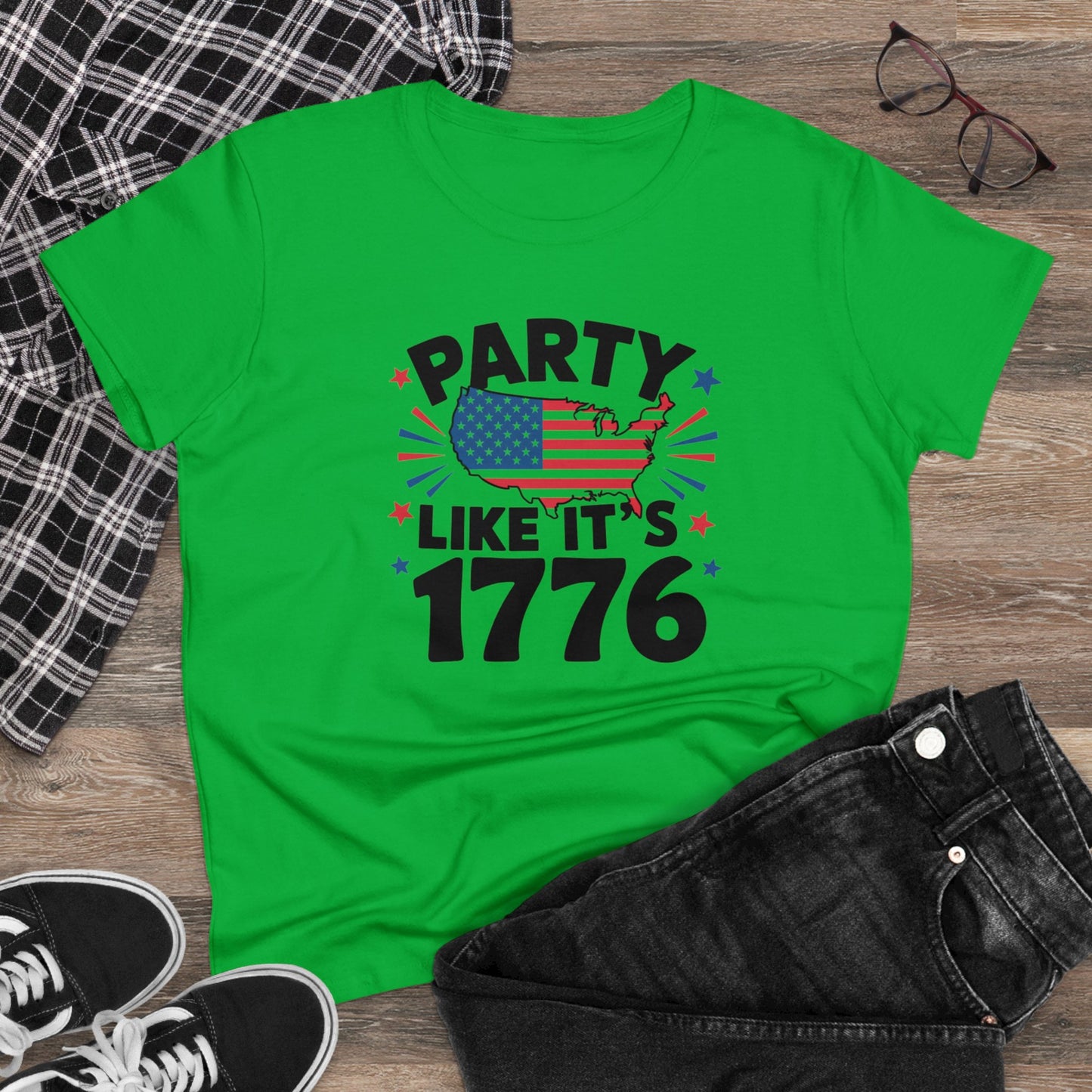 women's t-shirt, women's tee, funny gift, party like its 1776!