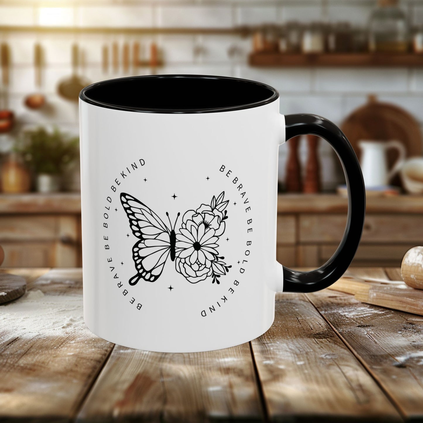 colorful mugs (11oz, 15oz) - be brave, be bold, be kind - courageous kindness quote