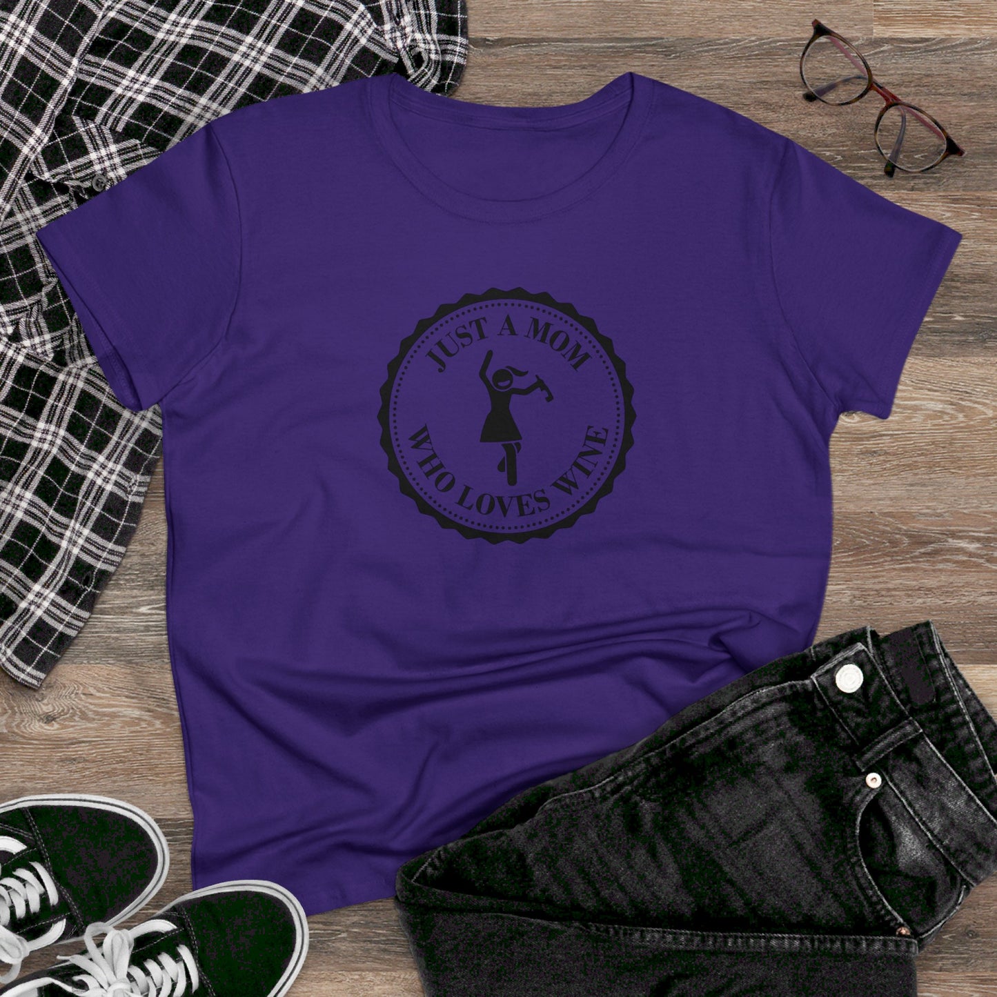 womens t-shirt - mom loves wine