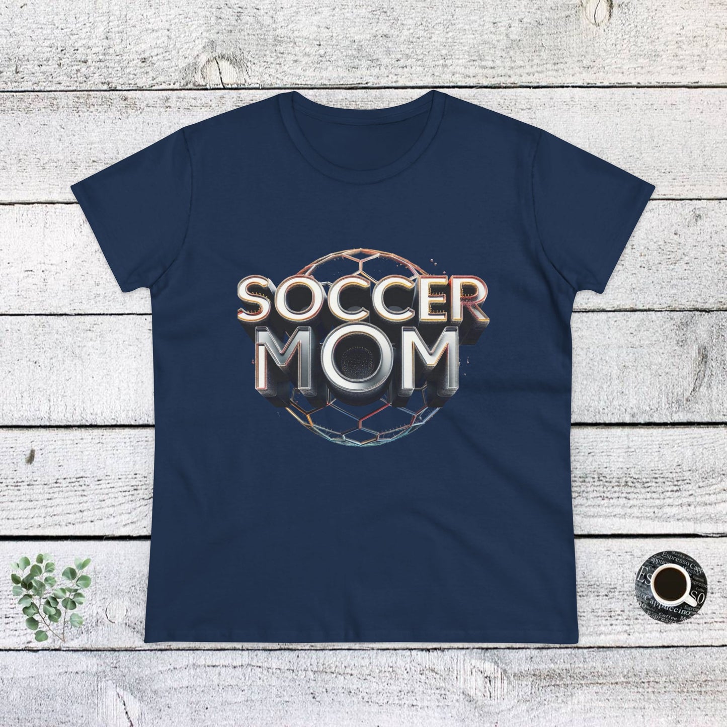 stylish women's cotton tee for soccer moms