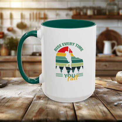Colorful Mugs (11oz, 15oz) - Rise Every Time You Fall - Resilience Quote