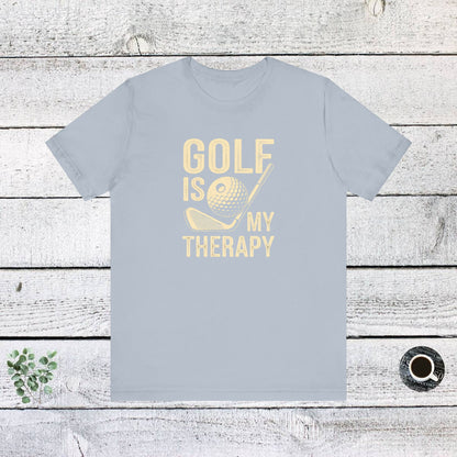 Men & Women Golf T-Shirt: Golf is my Therapy(2). Unisex Golf T-Shirt.