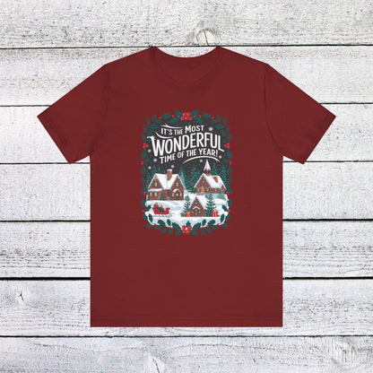 Men & Women Christmas T-Shirt. Most Wonderful Time of Year. Unisex Christmas T-Shirt.