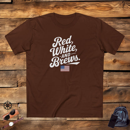 Men's T-Shirts, Men's Tee, Men's Funny Gift, Red White and Brews!