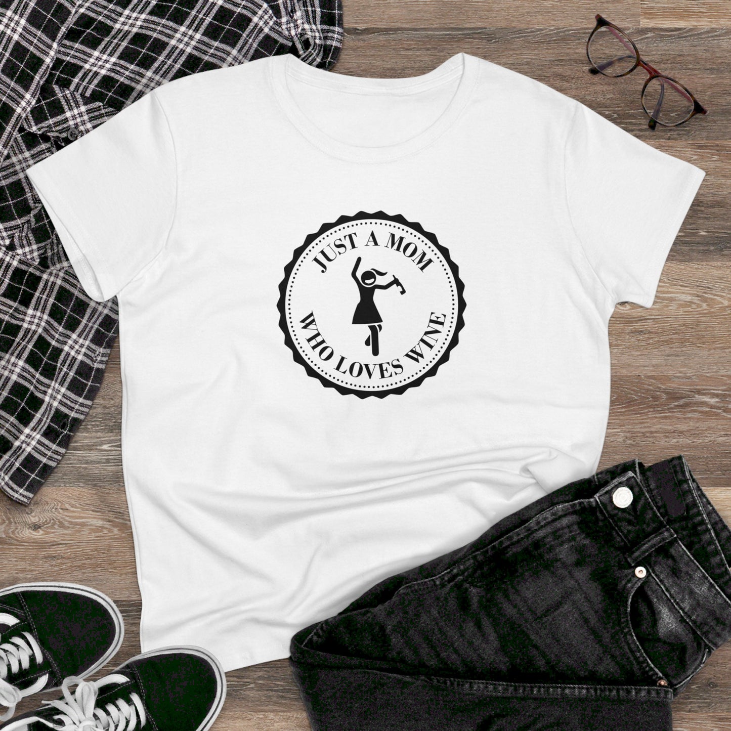 womens t-shirt - mom loves wine