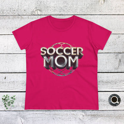 Stylish Women's Cotton Tee for Soccer Moms