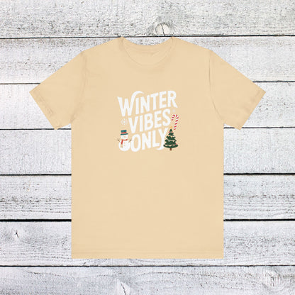 Men & Women Christmas T-Shirt. Winter Vibes. Unisex Christmas T-Shirt.