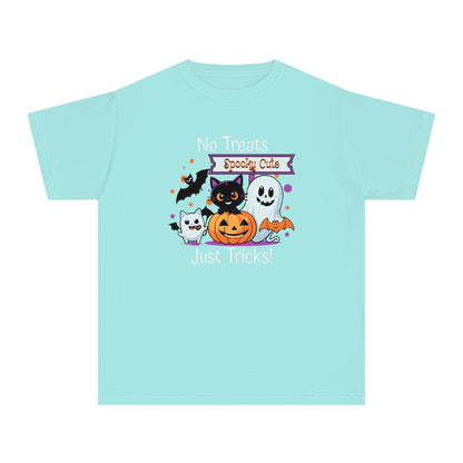 Youth T-Shirt, Youth Halloween T-Shirt, No Treats, Just Tricks!