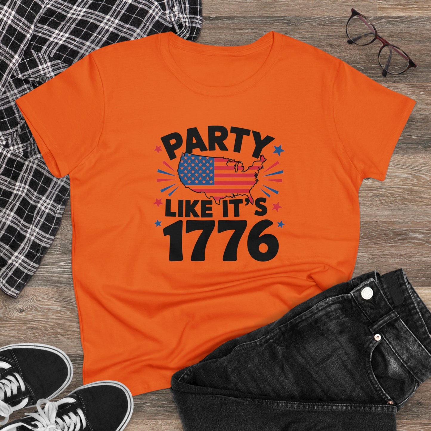 women's t-shirt, women's tee, funny gift, party like its 1776!