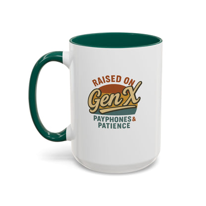 Colorful 'Raised on Gen X' Mug - Perfect Gift for Nostalgic Coffee Lovers