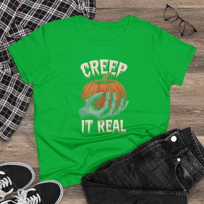 Women's T-Shirt, Women's Tee, Halloween, Funny Gift, Creep it real!