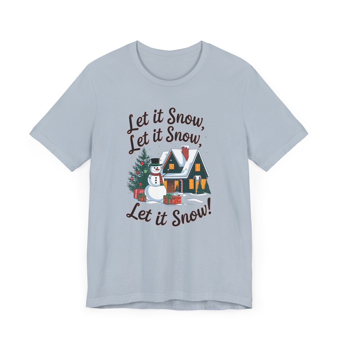 men & women christmas t-shirt. let it snow! unisex christmas t-shirt.