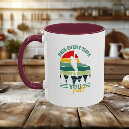 Colorful Mugs (11oz, 15oz) - Rise Every Time You Fall - Resilience Quote