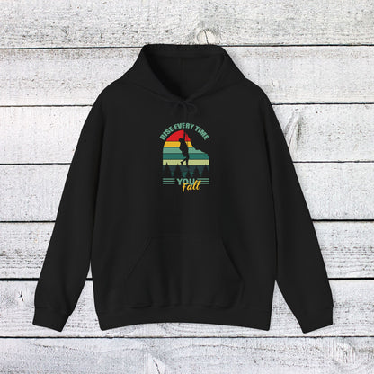 Unisex Heavy Blend™ Hooded Sweatshirt - Rise Every Time You Fall - Resilience Quote