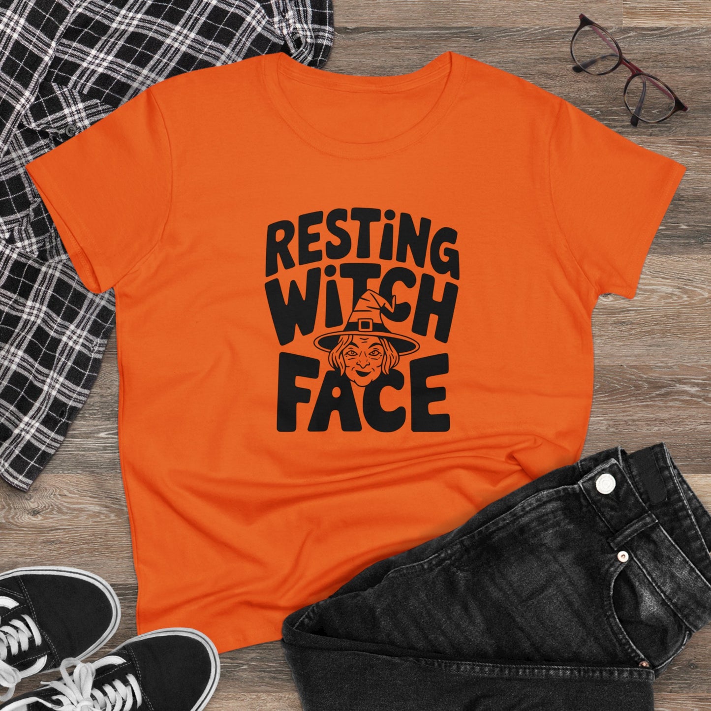 women's t-shirt, women's tee, women's halloween, witch!