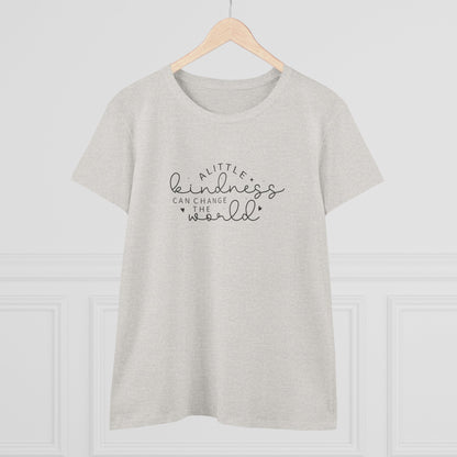 Women's Midweight Cotton Tee - A Little Kindness, A Little Less Judgment - Kindness Quote