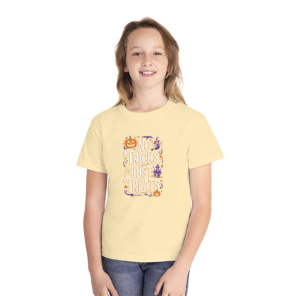 Youth T-Shirt, Youth Halloween T-Shirt, No Tricks Just Treats!