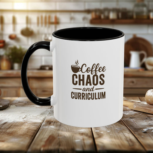 Colorful Coffee Mug - Perfect for Teachers | Teachers with Attitude | Coffee Chaos and Curriculum