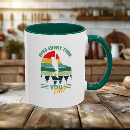 Colorful Mugs (11oz, 15oz) - Rise Every Time You Fall - Resilience Quote