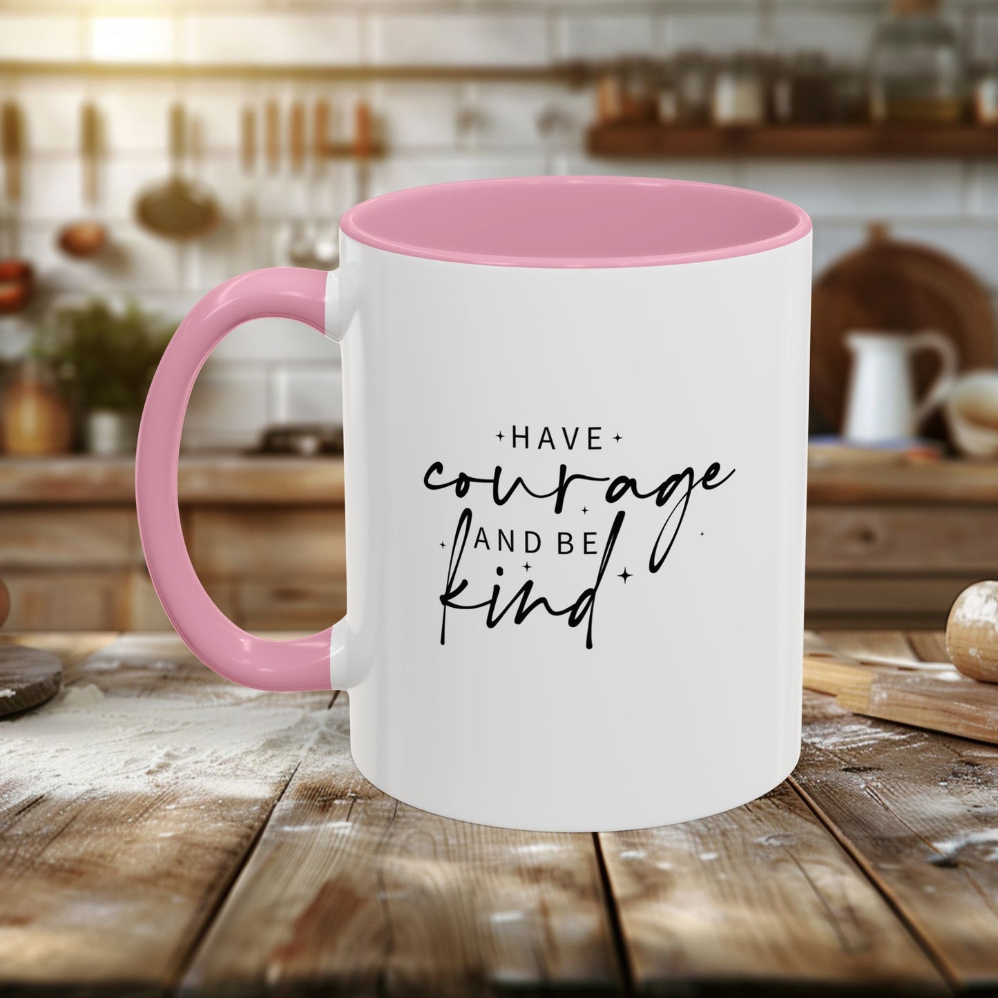 colorful mugs (11oz, 15oz) - have courage and be kind - graceful strength quote