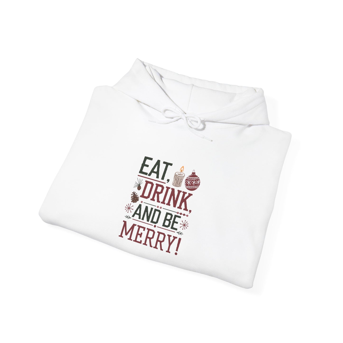 men's and women's christmas sweatshirt. eat, drink, be merry. unisex christmas sweatshirt.